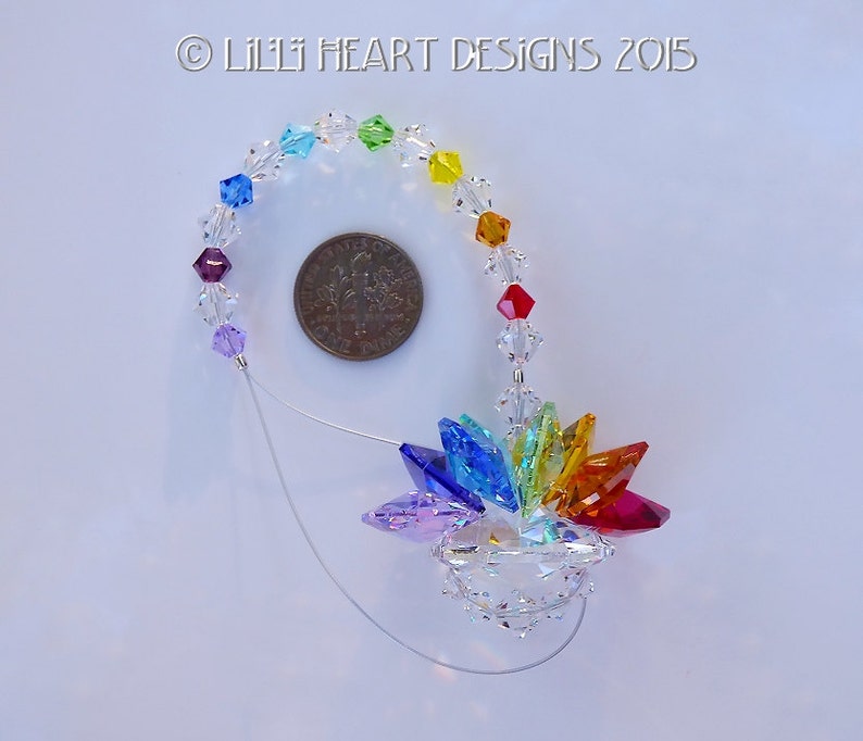 Swarovski Crystal Suncatcher Car Charm Mini CHAKRA COLORS Etsy