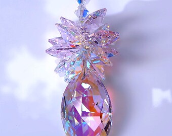 スワロフスキークリスタルサンキャッチャー 38mm AB ロザリンピンク