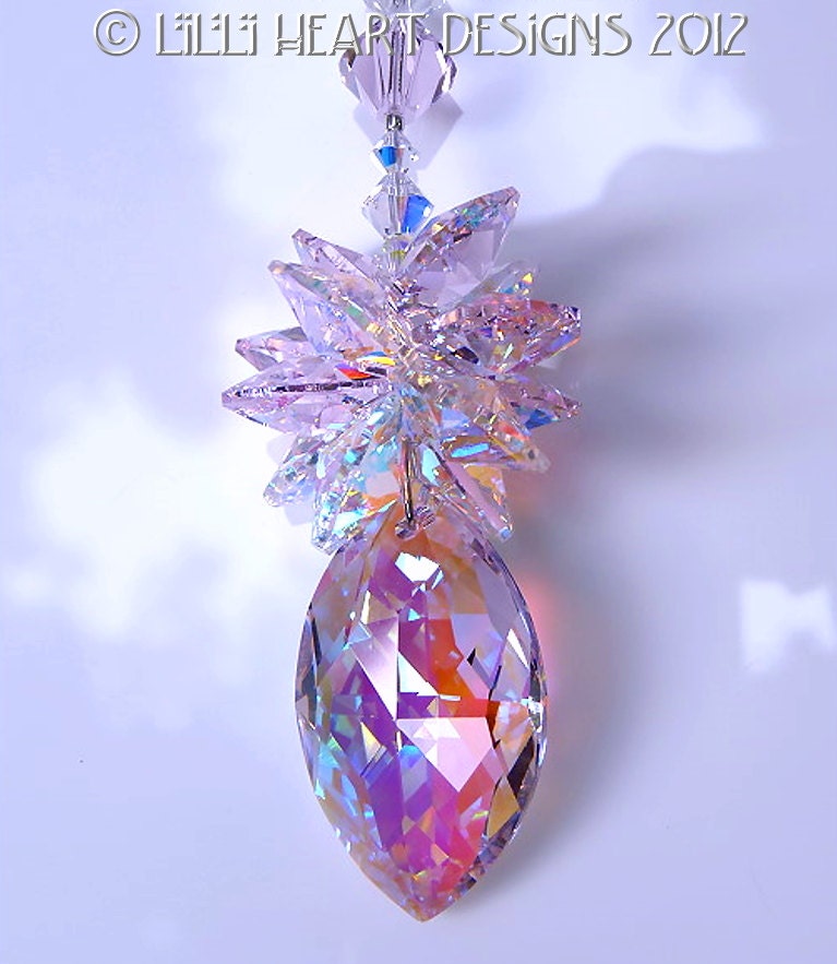 スワロフスキークリスタルサンキャッチャー 38mm AB ロザリンピンク