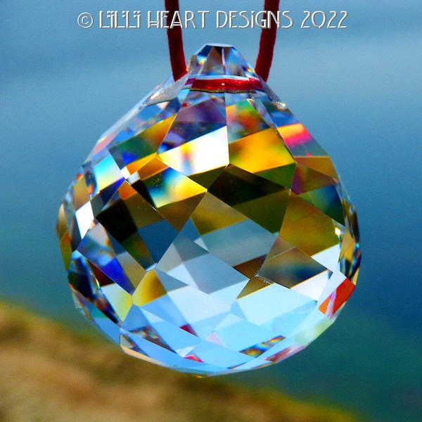 Swarovski Crystal Suncatcher RARE 40mm Retired Clear Mozart Ball Rainbow Maker HARD to FIND Fenster Prisma für Zuhause Lilli Heart Designs