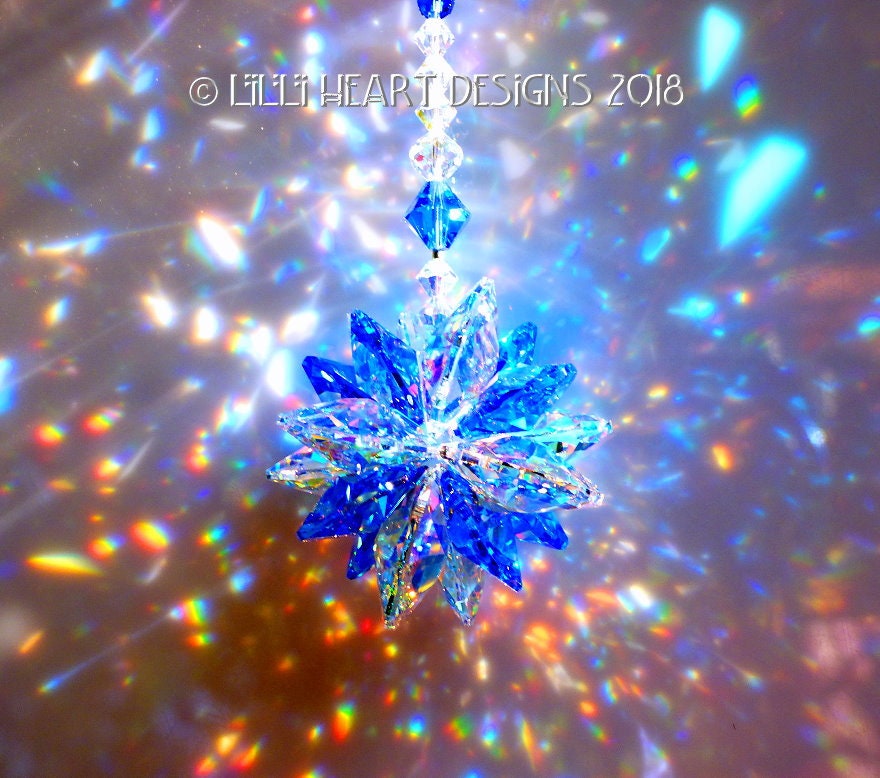Swarovski Crystal Suncatcher BIG VINTAGE Sapphire Blue Suncatcher