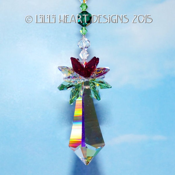 Lilli Herz Designs Swarovski Kristall jährliche 2015 Weihnachten Ornament seltene Vintage 2" Dreieck Prisma Logo Limited Edition Lilli Herz Designs