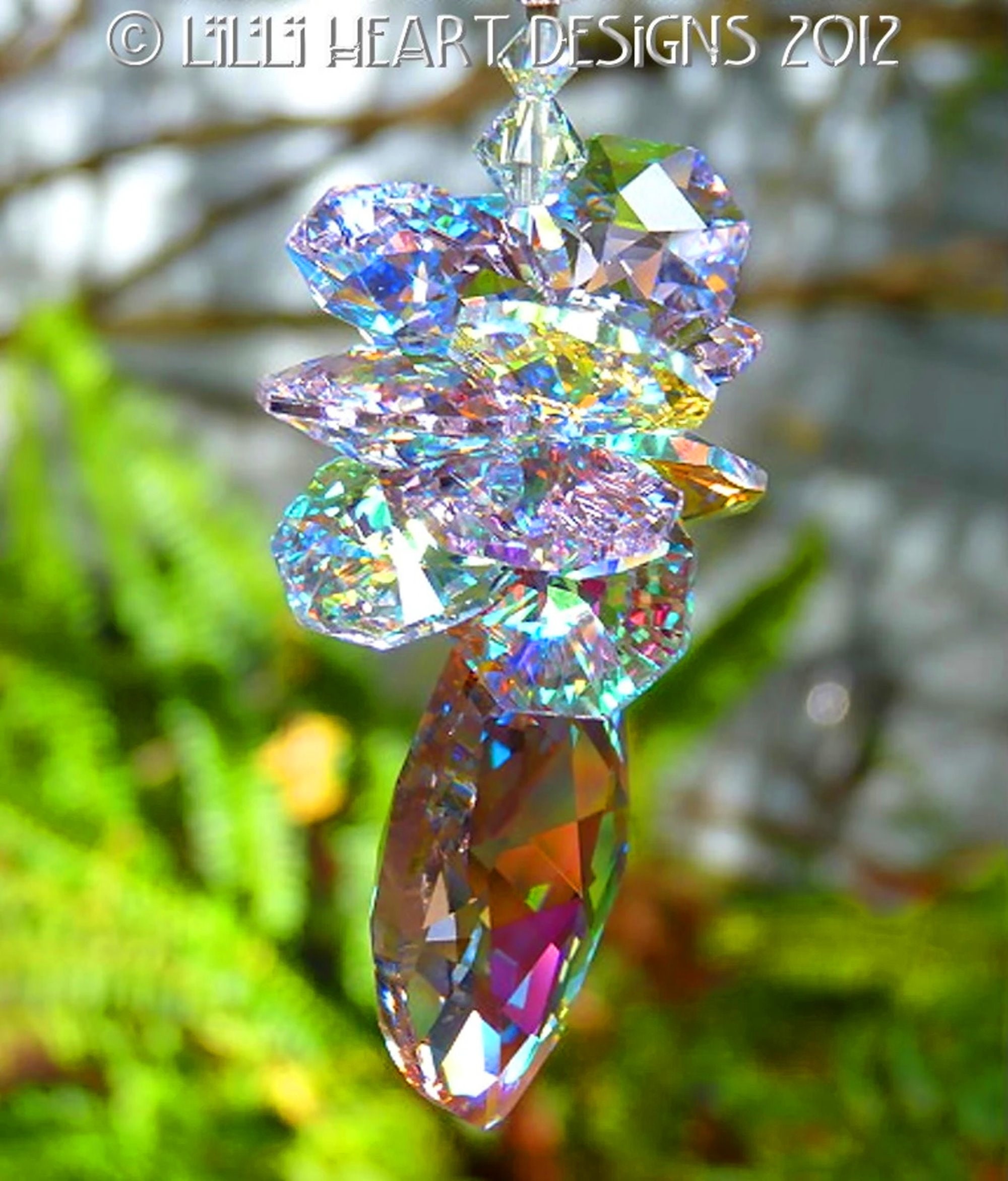 スワロフスキークリスタルサンキャッチャー 38mm AB ロザリンピンク