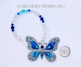W WEILIRIAN Collana Con Ciondolo Farfalla In Cristallo E Strass: Gioiello Argentato Per Donne E Ragazze, Lunghezza Regolabile