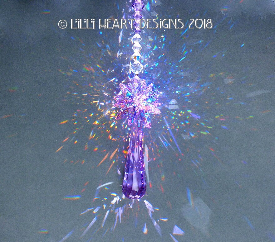 スワロフスキークリスタルサンキャッチャー 希少 63mm バイオレット