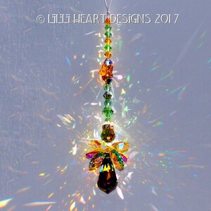 Swarovski Crystal Suncatcher Very Rare Retired Body Fall Leaves Colors AUTUMN STAR ANGEL Car Charm Home Decor by Lilli Heart Designs image 4