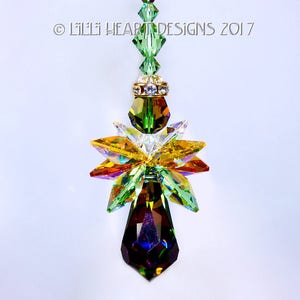 Swarovski Crystal Suncatcher Very Rare Retired Body Fall Leaves Colors AUTUMN STAR ANGEL Car Charm Home Decor by Lilli Heart Designs image 2