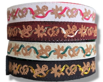 Oh Snap! Dog Collar / Handmade / Adjustable / Christmas / Gingerbread Man / Puppy / Teacup / Small Dog Collar / Pretzels / Holidays