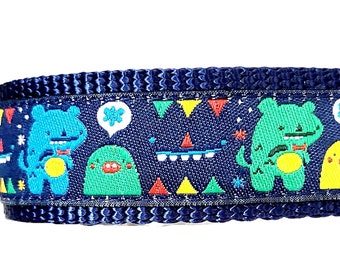 Party Monster - Dog Collar / Adjustable / Large Dog Collar / Dog Collars / Cute / Silly / Aliens / Boy Dog Collar