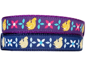 Spring Squirrels Dog Collar / Adjustable / Dog Collar / Squirrels / Large Dog Collar / Small Dog Collar / Cute Collars / Squirrel Dog Collar