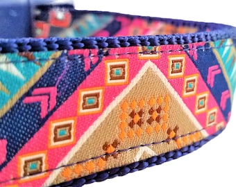 Hippie Hound Dog Collar / Boho / Bohemian / Large Dog Collar / Ethnic / Primitive / Eclectic / Adjustable / Geometric / Bunting / Nomad