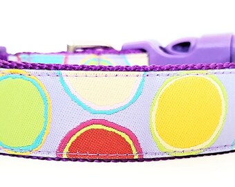 Happy Dots - Collier de chien / Réglable / Grand Collier de chien / Modern Dog Collar / Minimal / Colorful / Dog Collars / Modern Dog Design