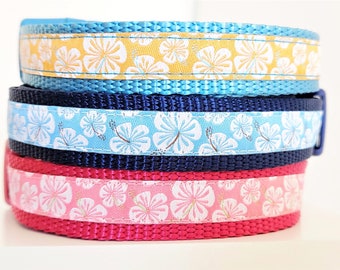 Little Hibiscus Dog Collar / Aloha / Small Dog Collar / Adjustable / Dog Collars / Flowers / Tropical / Teacup Dog Collar