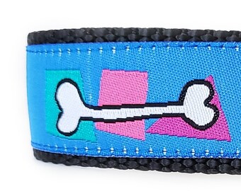 Can You Dig It? Dog Collar / Adjustable / Dog Bone / Modern Dog Collar / Large Dog Collar / Purple / Bones / Dig / Dog Collars / Abstract