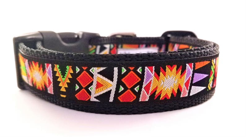 The Aztec Dog Collar / Adjustable / Geometric / modern / Maya / Xolo / Boho / Bohemian / Large Dog Collar / Dog Collars / Nomad / Primitive Bild 2