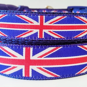 Union Jack Dog Collar / Pet Accessories / Handmade / Adjustable / Dog