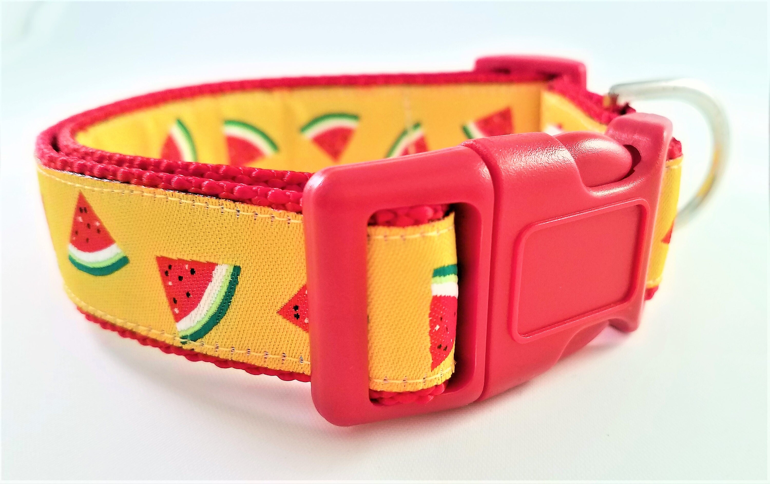 Watermelon Dog Collar Handmade Adjustable Summertime Large Etsy