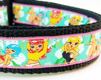 The Pin Up Puppy - Dog Collar / Pet Accessories / Handmade / Pet Lover Gift / Large Dog Collar / Adjustable / Dog Collar