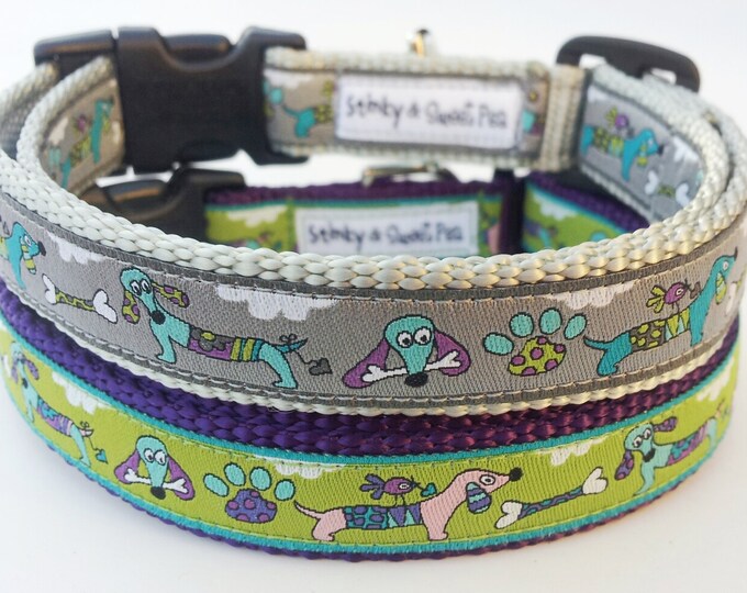 Wacky Wieners Dog Collar / Pet Accessories / Adjustable / Handmade