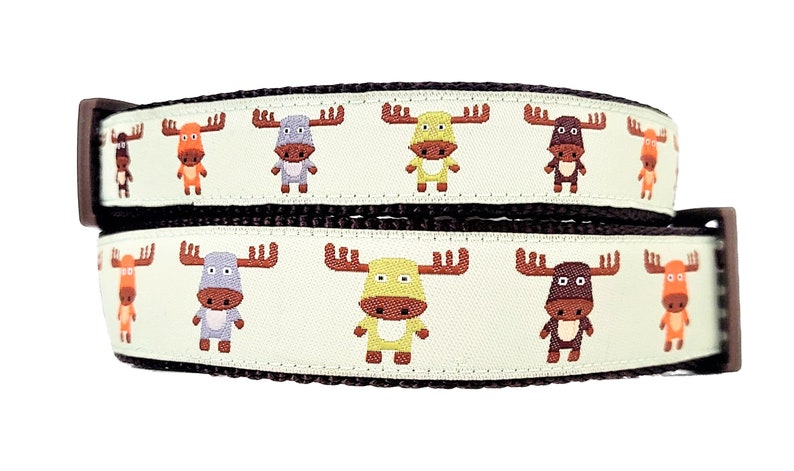 The Modern Moose Dog Collar / Handmade / Pet Accessories / Adjustable / Moose / Small Dog Collar / Large Dog Collar / Puppy Dog Collar image 1