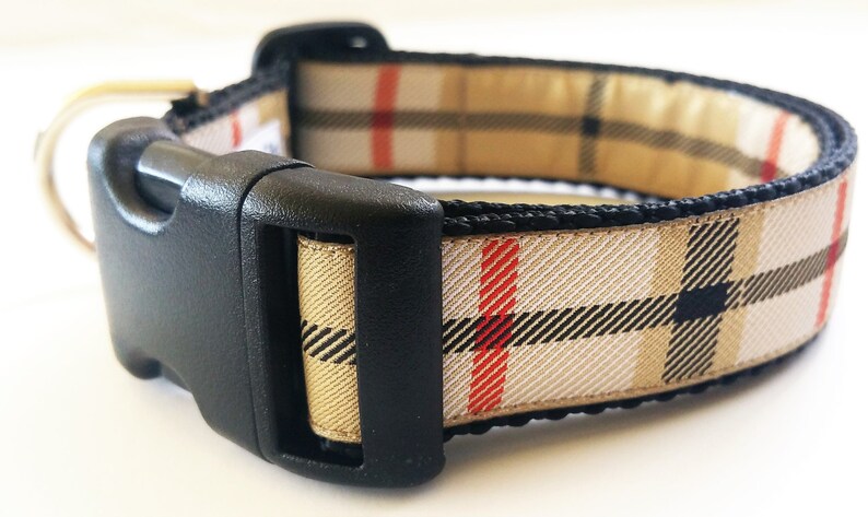 Plaid Dog Collar / Handmade / Pet Accessories / Tartan / Christmas / Large Dog Collar image 2