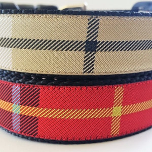 Plaid Dog Collar / Handmade / Accessoires pour animaux de compagnie / Tartan / Noël / Grand Collier de chien image 1