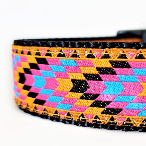Tribal Dog Collar / Adjustable / Large Collar / Extra Large Dog Collar / Geometric / Bohemian / Southwest / Dog Collars / Native / Nomad