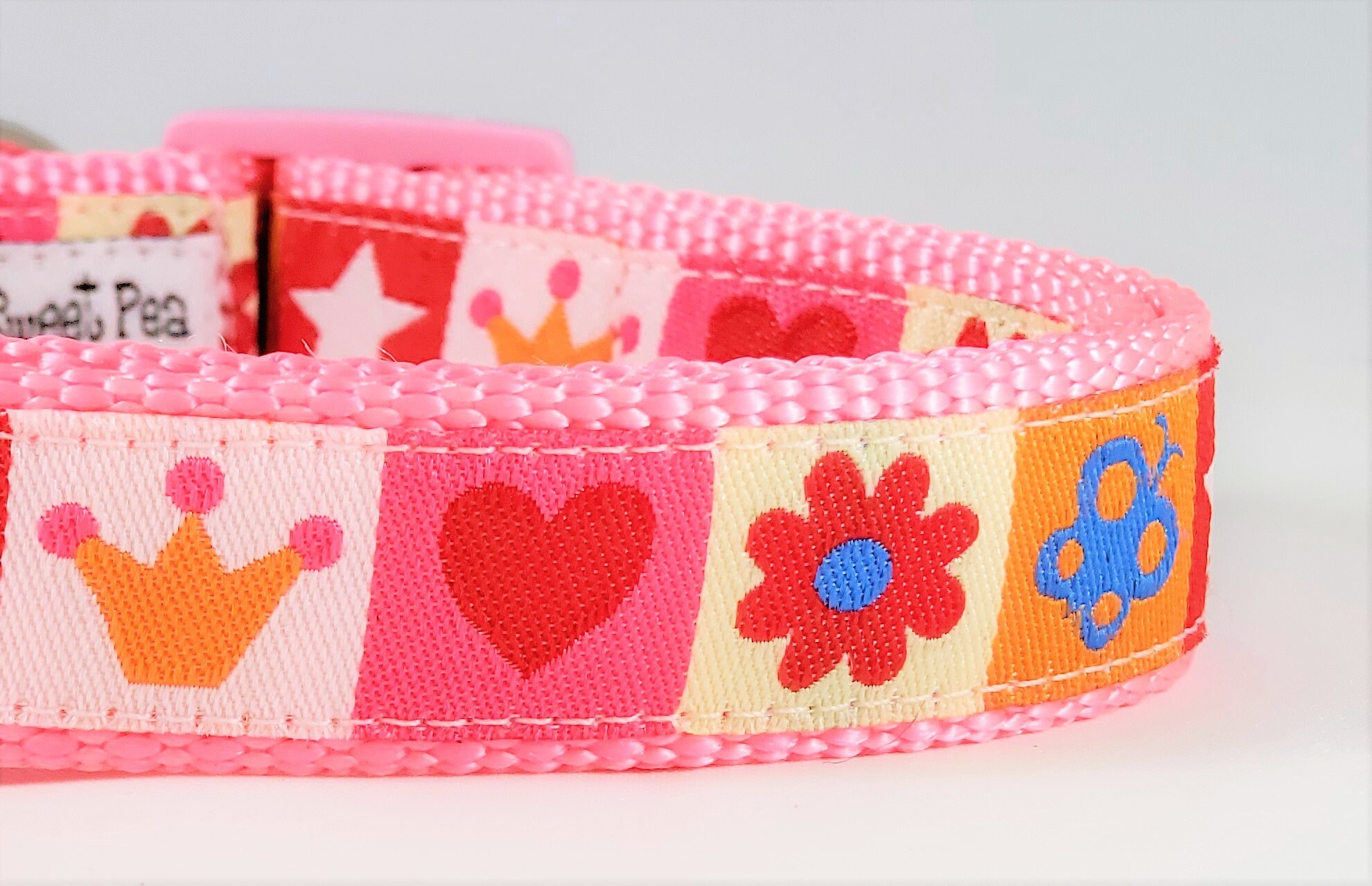 pink princess dog collar
