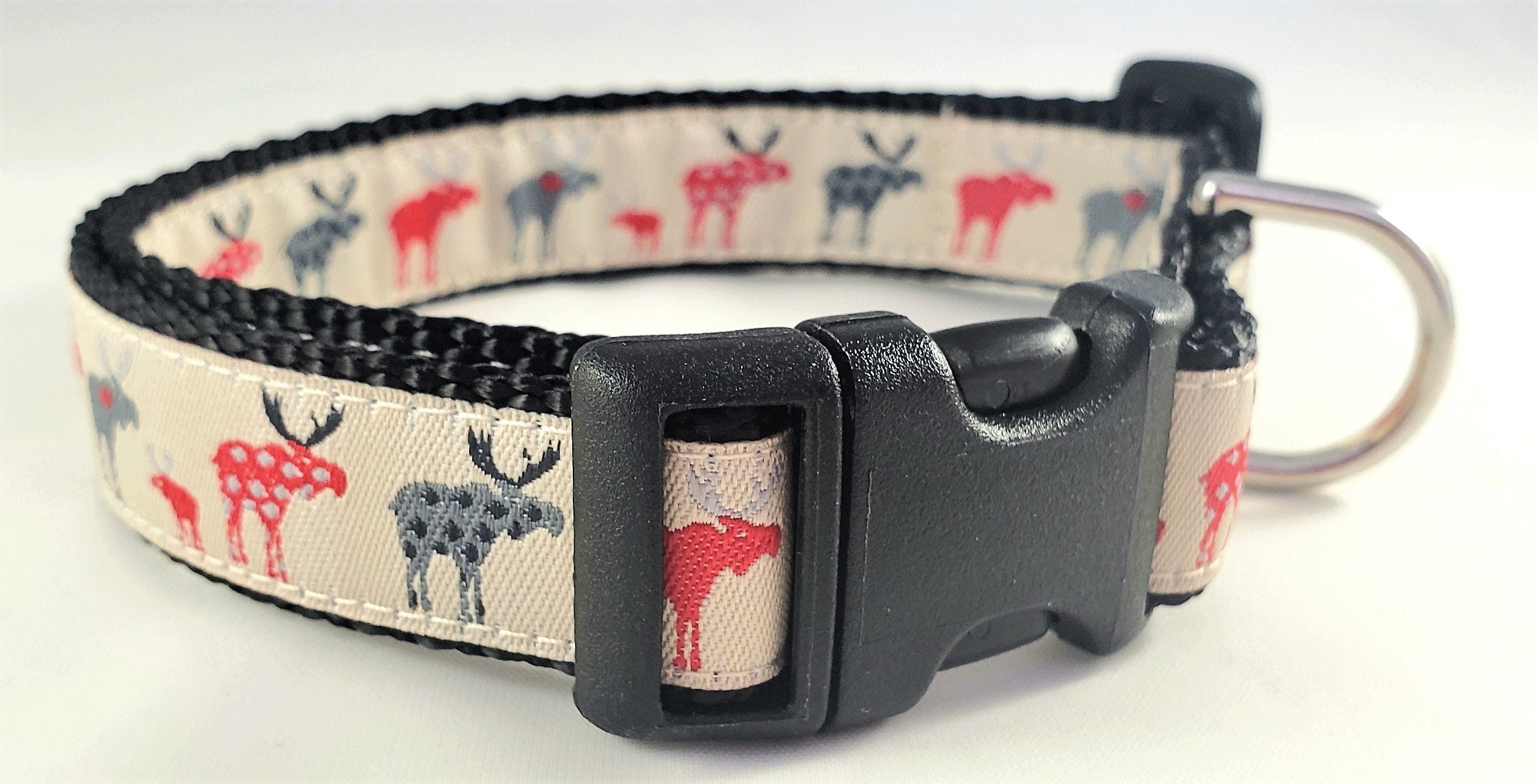 Moose Dog Collar Adjustable Handmade Moose Spotted Moose Etsy