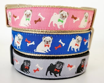 Personalised Dog Puppy Pet Bandana Collar With Colorful Charm Diamante Name pug 