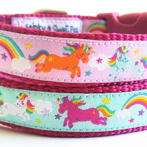 Rainbows and Unicorns - Dog Collar / Handmade / Adjustable / Pet Accessories / Gift Idea / Pet Lover