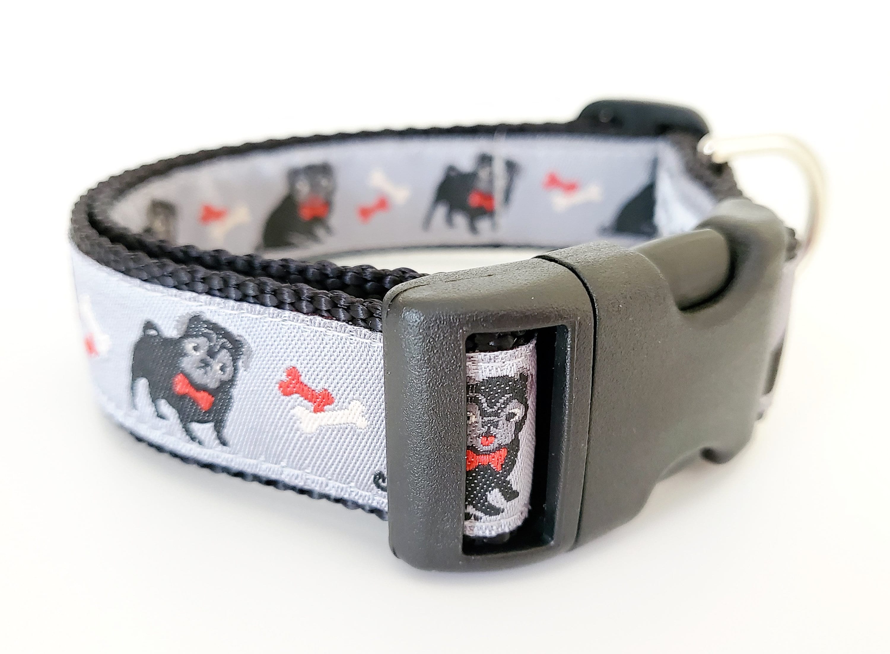 Pugs Dog Collar / Handmade / Adjustable / Pug / Dogs / Pet Etsy