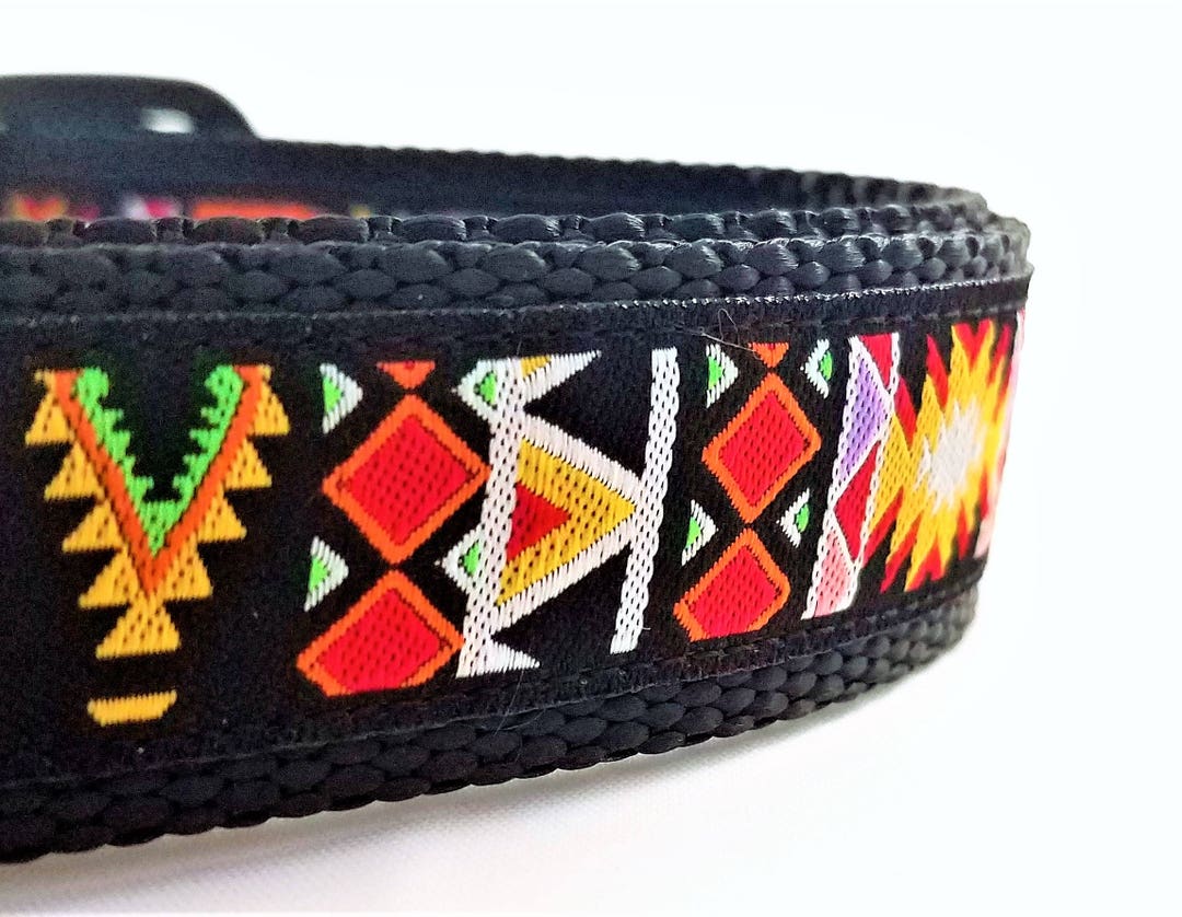 The Aztec Dog Collar / Adjustable / Geometric / Modern / Maya / Xolo