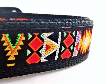 The Aztec Dog Collar / Adjustable / Geometric / modern / Maya / Xolo / Boho / Bohemian / Large Dog Collar / Dog Collars / Nomad / Primitive