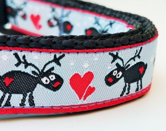 Oh Deer it's almost Christmas - Dog Collar / Handmade / Adjustable / Pet Accessories / Holiday / Gift Idea