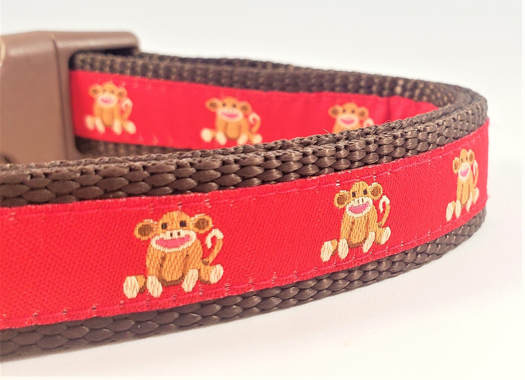 sock monkey dog collar