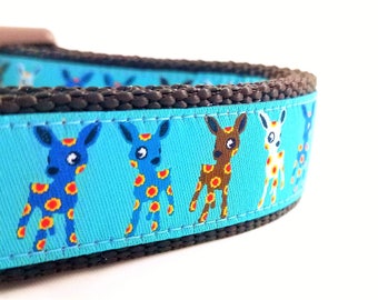Spotted Little Deer - Dog Collar / Handmade / Pet Accessories / Adjustable / Deer / Large Dog Collar / Dog Lover / Flowers / Woodland