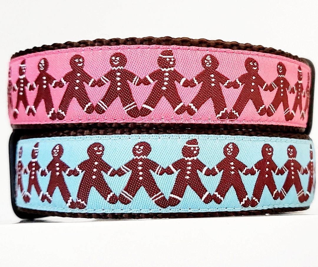 Gingerbread Man Dog Collar / Large Dog Collar / Christmas / Holiday