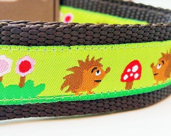 Happy Hedgehogs Dog Collar / Handmade / Adjustable / Pet Accessories / Pet Lover / Gift Idea / Dog Lover / Large Dog Collar / Woodland