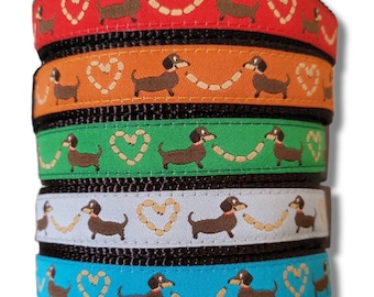 Longback Love Dog Collar / Dachshund Dog Collar / Adjustable / Dachshund Collar / Weiner Dog / Small Dog Collar / Dog Collar / Sausage