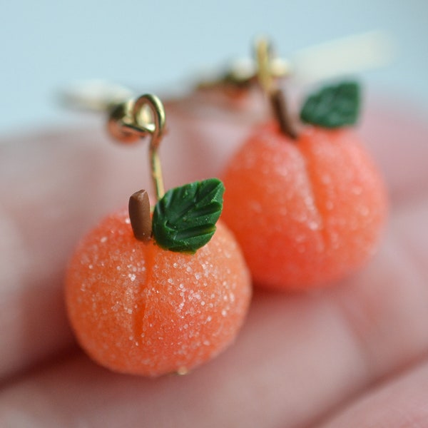 Scented Sugar Coated Georgia Peach Earrings Gift Under 25