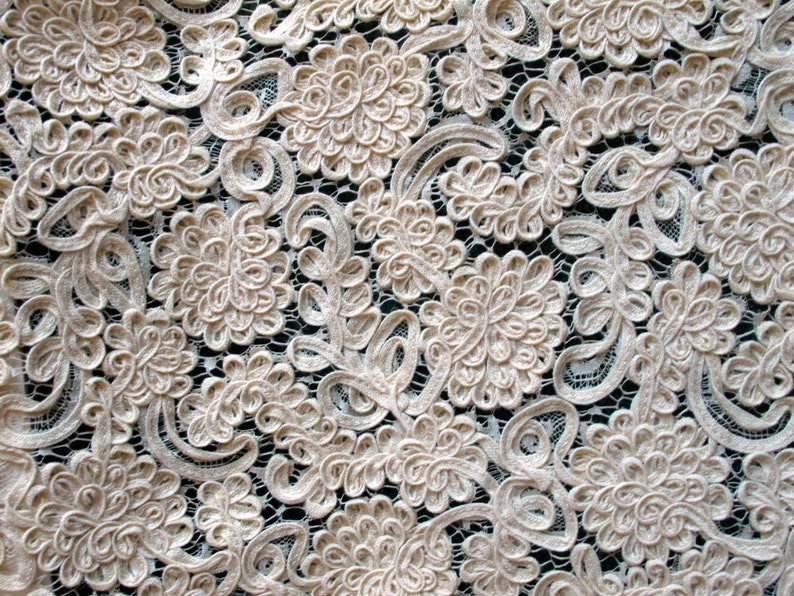 Vintage Bridal Lace Fabric Yardage Etsy
