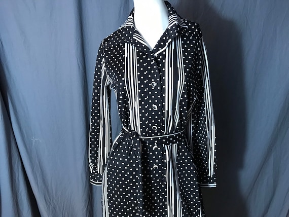 Vintage 1970’s Empress black and white dress L - image 1