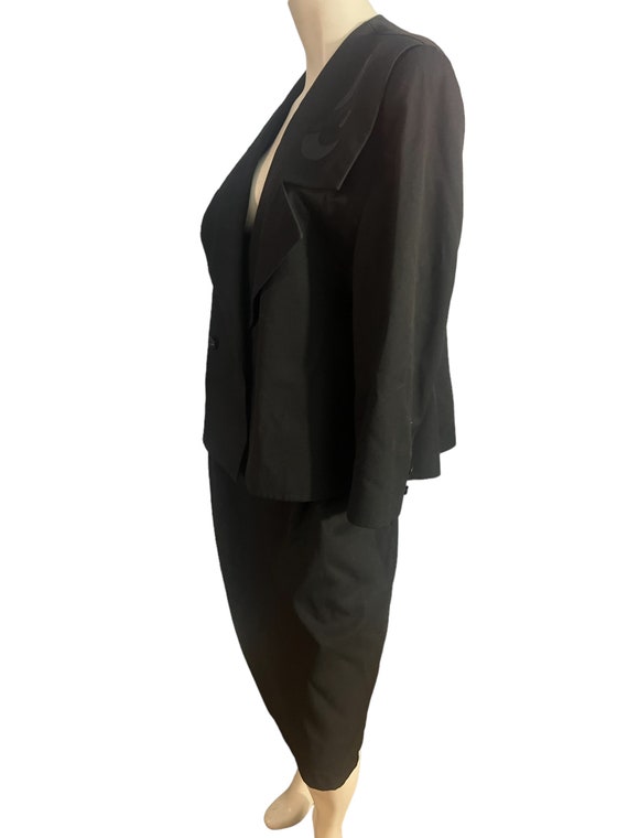 Vintage 80's black skirt suit 16 Laura Winston - image 5