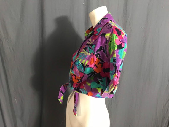 Vintage 1980’s Details Sportswear tropical croppe… - image 4