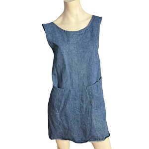 haut de tablier fait main en jean vintage M L