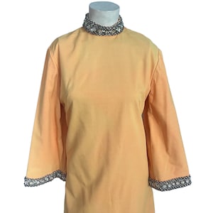 Vintage 60&#39;s orange bell sleeve costume dress S