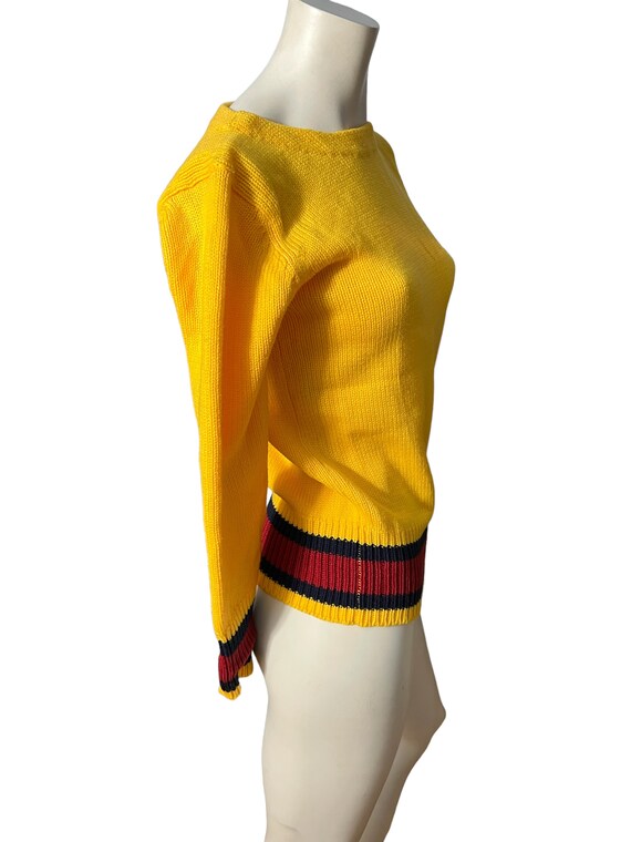 Vintage 70's yellow sweater M Pronto - image 3