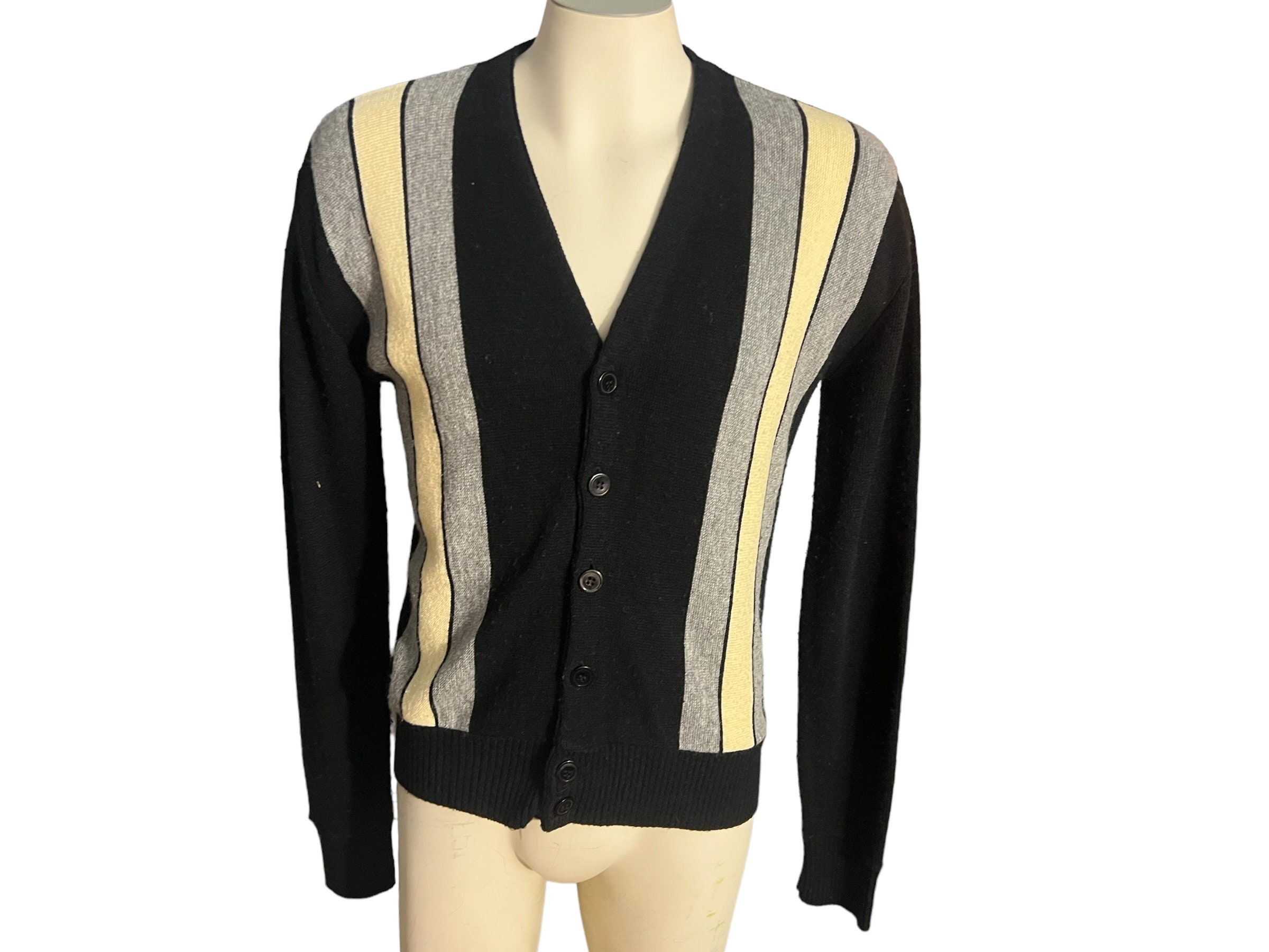 Vintage Mens Campus Sweater Cardigan M - Etsy