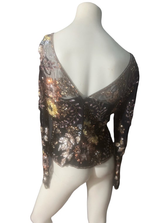 Vintage Lillie Rubin bead and sequin top 12 - image 4